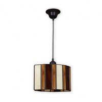 Distribuidor - Lâmpadas Diversas | Colgantes Rustica | COLGANTE ALQUERIA 1XE27 NEGRO/BEIS/MARRON REGX22X28 CM Ref: 005893015